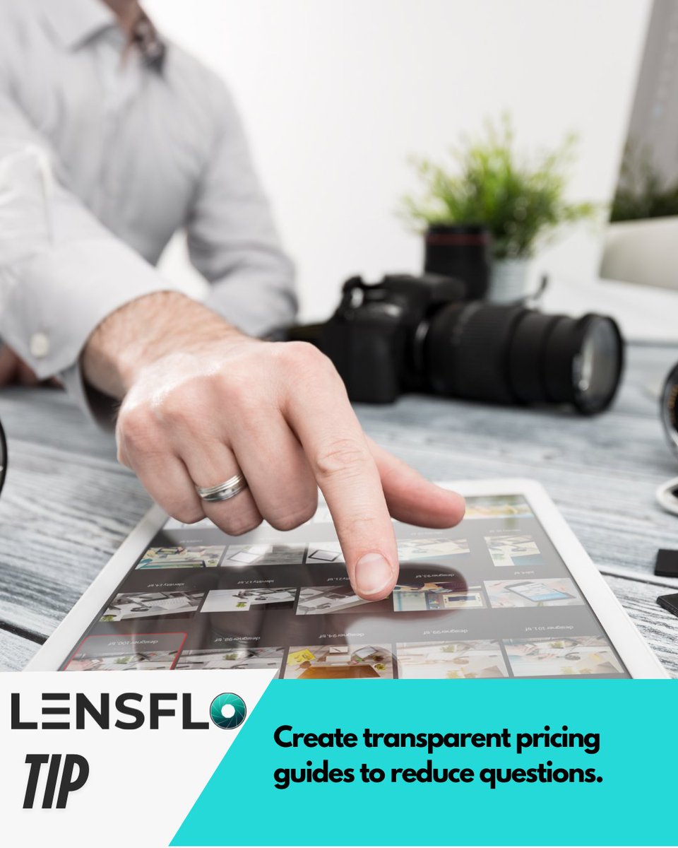 Transparent pricing guides cut client questions and speed up bookings. 

Get a free beta account at lensflo.com and help build the future of photography business software.

#PhotographyBusiness #BookMoreClients  #PhotographerTips #ShootMoreStressLess