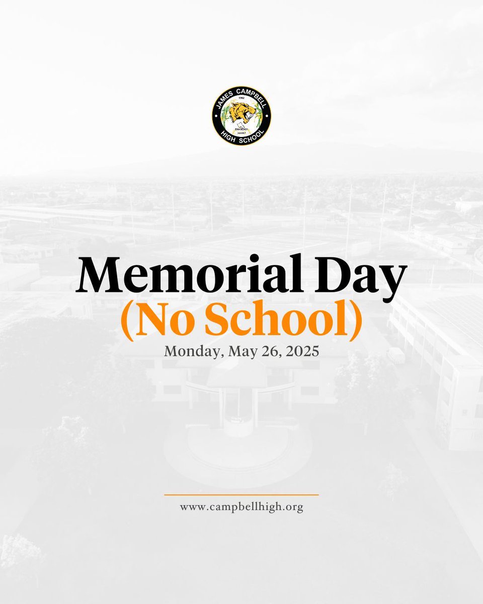 Sabers! A friendly reminder that there is no school on Monday, May 26 in observance of Memorial Day.