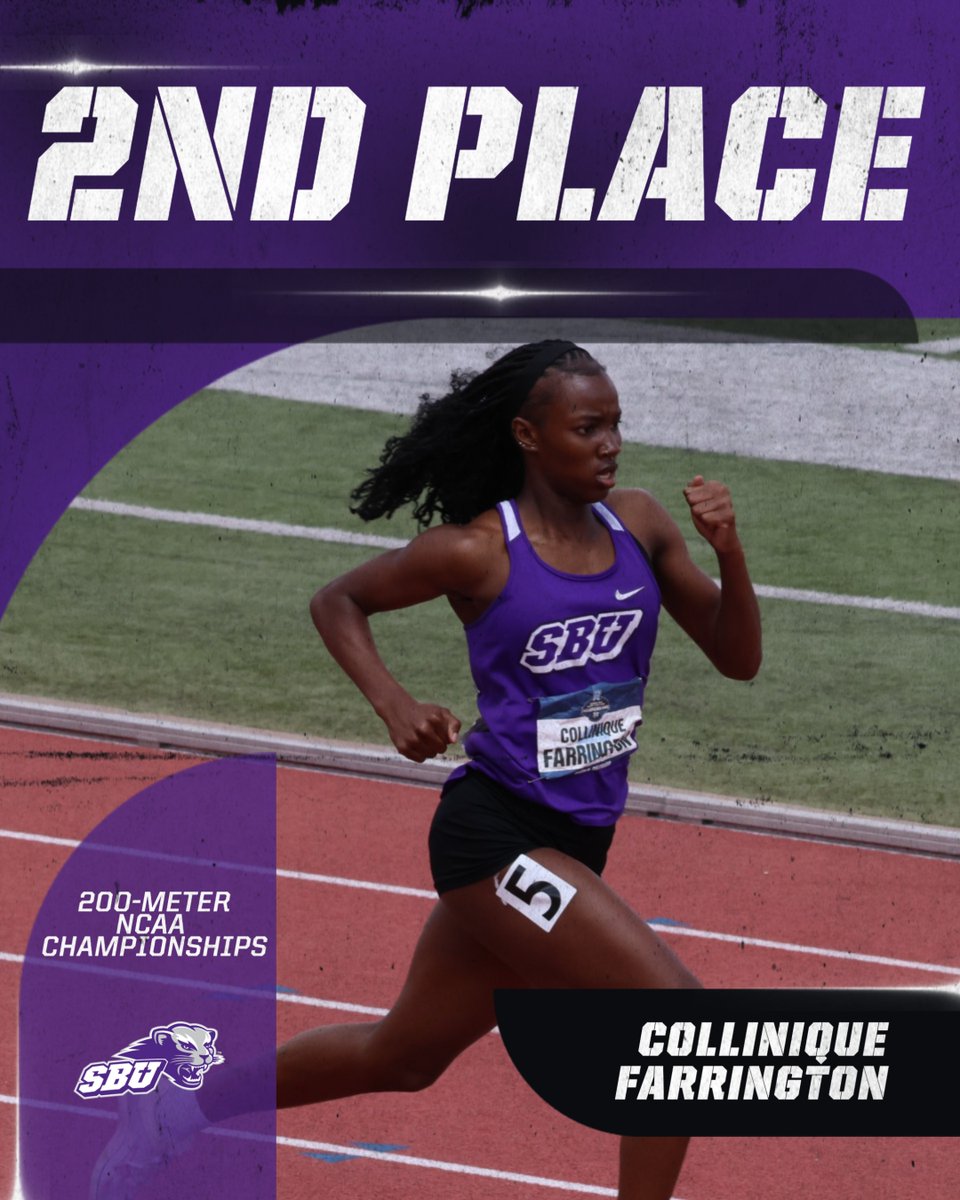 SBU Bearcats Athletics (@sbubearcats) on Twitter photo ‼️ALL-AMERICAN‼️
Just an hour after her National Title, Collinique takes 2nd place in the 200-meter dash!! That's pretty good right?
#RollCats #Nationals <a href="/GLVCsports/">Great Lakes Valley Conference</a> ‼️ALL-AMERICAN‼️
Just an hour after her National Title, Collinique takes 2nd place in the 200-meter dash!! That's pretty good right?
#RollCats #Nationals <a href="/GLVCsports/">Great Lakes Valley Conference</a>