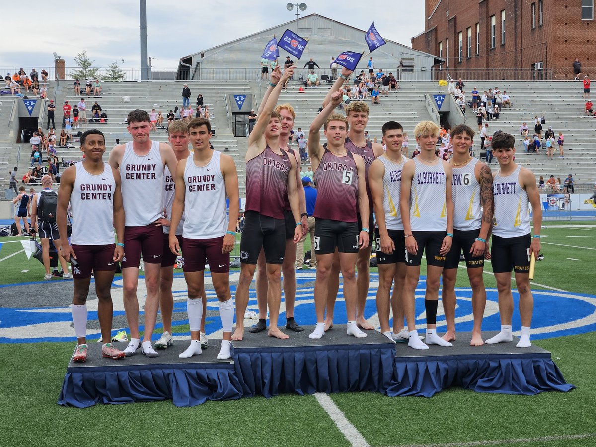 jakearyder's tweet photo. Grundy Center boys 4x400 finishes second in 2A in 3:16.49. An exceptional time and a pulse-pounding showdown in the anchor leg - ultimately, the day ends in heartbreak for the Spartans. Judd Jirovsky, Brody Zinkula, Brayden Wallis, Brayden Davie. #iahstrk https://t.co/i8cmmSKM1O