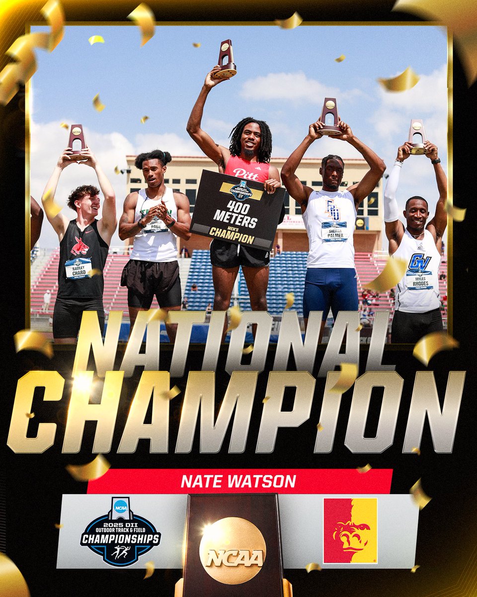 Stacking trophies 🦍

Nate Watson of @gorillastrack is the DII Outdoor 400m National Champion!

#D2MOTF | #MakeItYours