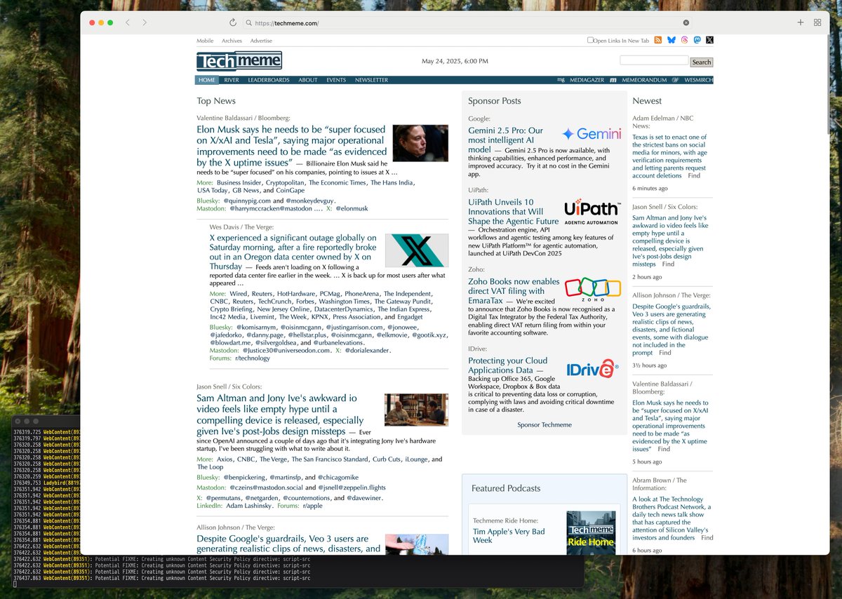Pretty impressed by how well <a href="/ladybirdbrowser/">Ladybird</a> does on rendering modern webpages, given it’s an independent browser with its own engine