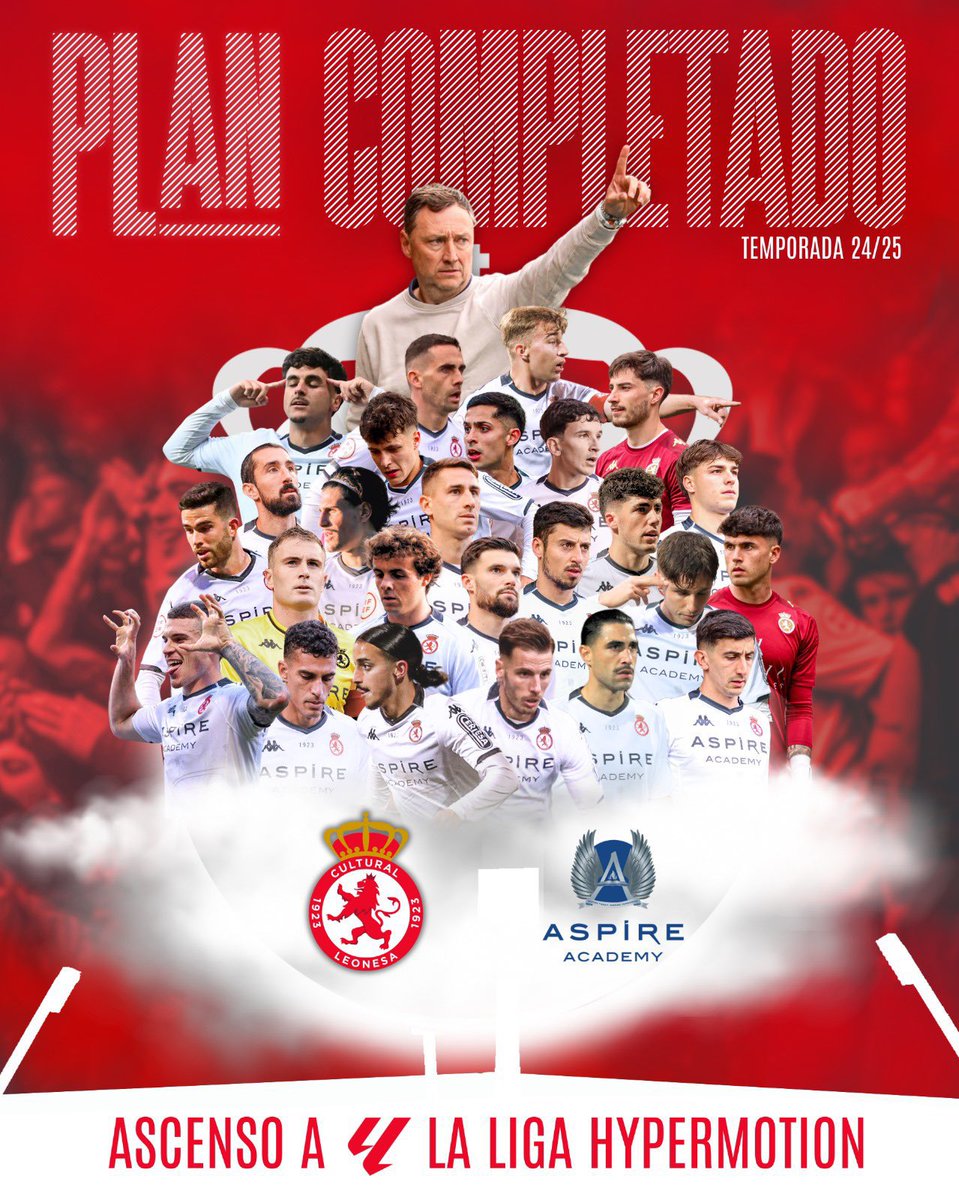 CarlosPollan's tweet photo. ¡Enhorabuena @CyDLeonesa !

Gran temporada y merecido ascenso a segunda división.

#SomosdeSegunda https://t.co/TuNftNziIx