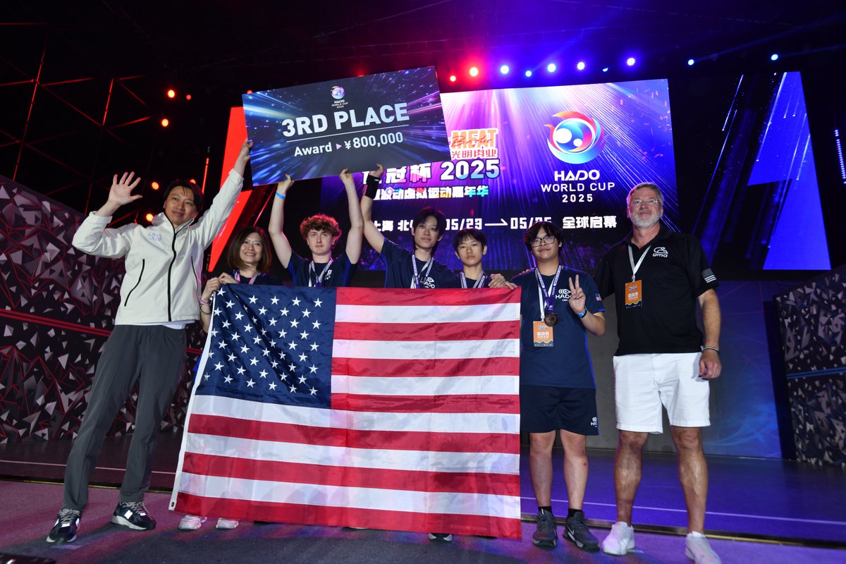 hado_info's tweet photo. HADO WORLD CUP 2025

世界中のトップ選手たちが繰り広げた激戦の末、
栄光の1位は日本！
2位は韓国！
3位はアメリカが輝きました！

全力を出し尽くした選手たち、
そして熱い声援を届けてくれたすべての皆さん、
本当にありがとうございました！
#HADO https://t.co/UZ8rDmPDWC