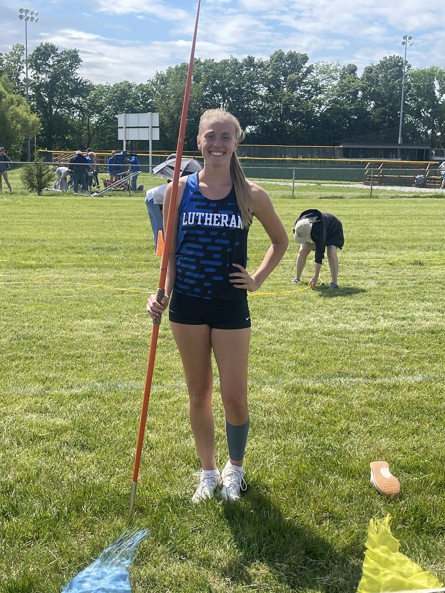 Awesome job Katelyn Diani O’Day on her 1st place win in the javelin that will advance her to the state championships!!
