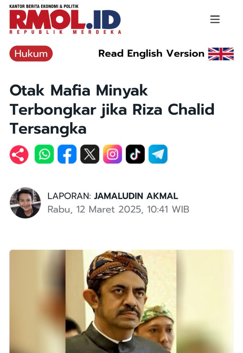 KEJAGUNG akan lebih mudah ungkap korupsi migas jika saudagar minyak, Mohammad Riza Chalid ditetapkan sbg tersangka

Jika Riza tersangka, maka selesai sdh lebih separuh pengungkapan kasus korupsi 1.000 T di Pertamina.

 Dia adlh kotak pandora terkuaknya kasus minyak di Pertamina.