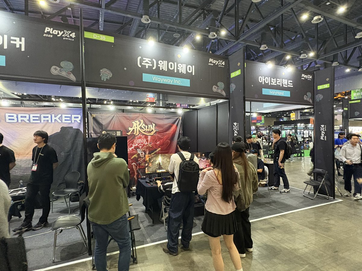 waywaystudio's tweet image. The last day of #playX4 #플레이엑스포!! Please come by and show us something🤣 #Aksun is waiting for you🤨
Booth no.: D35