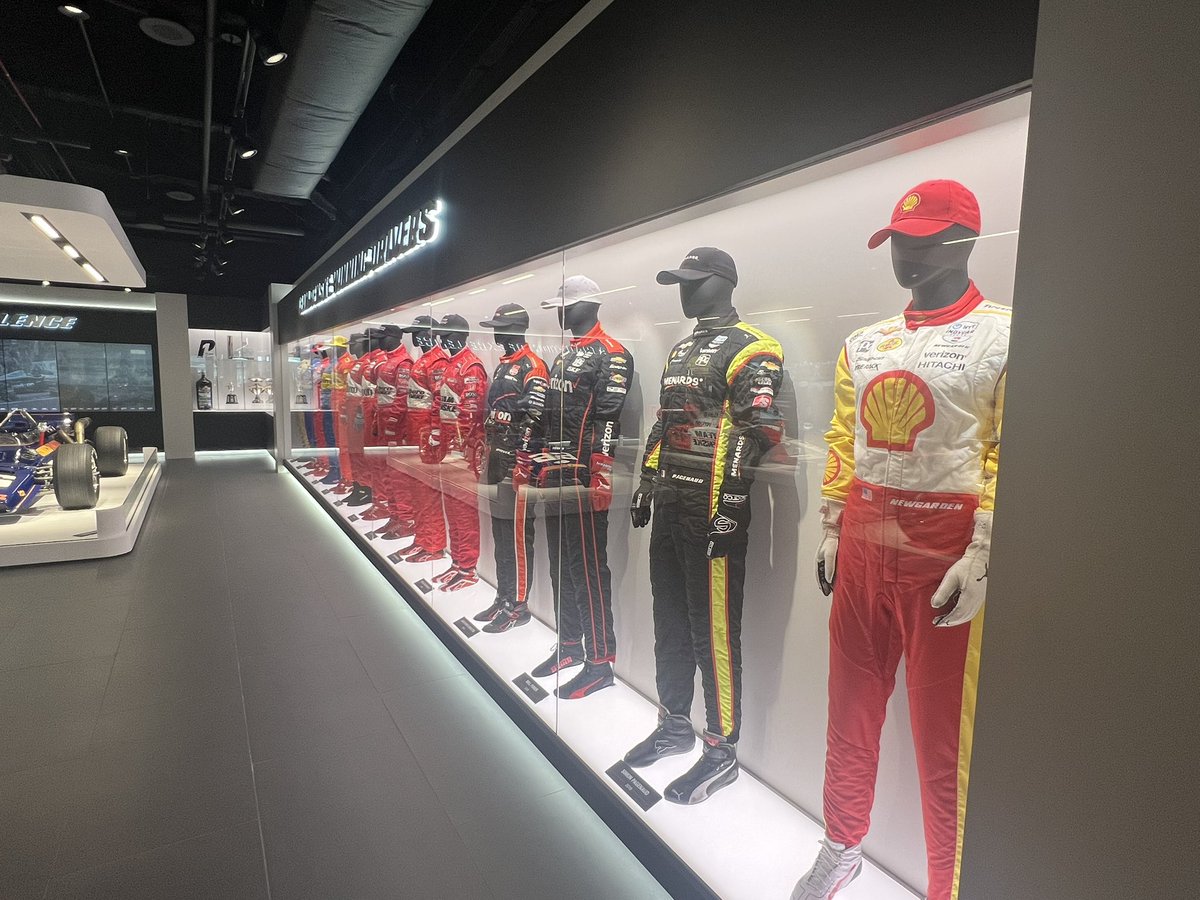 jce504's tweet image. Honored, humbled and beyond grateful to have helped with the Penske Gallery portion of the @IMSMuseum renovation. Between the car and firesuit restorations, win posters lining the corridor and the massive digital wall. One of the coolest things I’ve been able to do in my career.