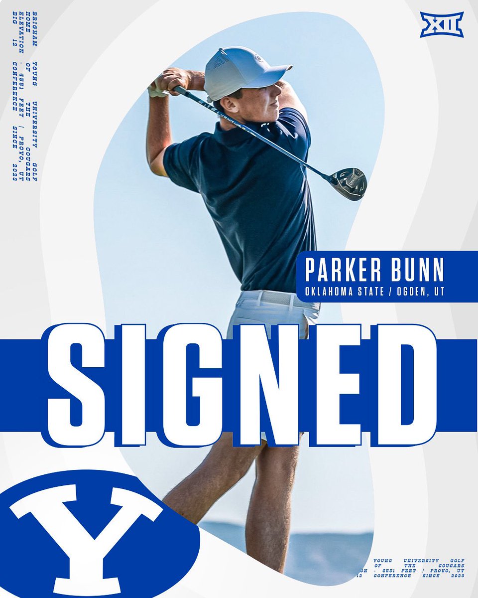 BYUmgolf's tweet image. Welcome Parker Bunn, transferring from Oklahoma State ➡️ Brigham Young University