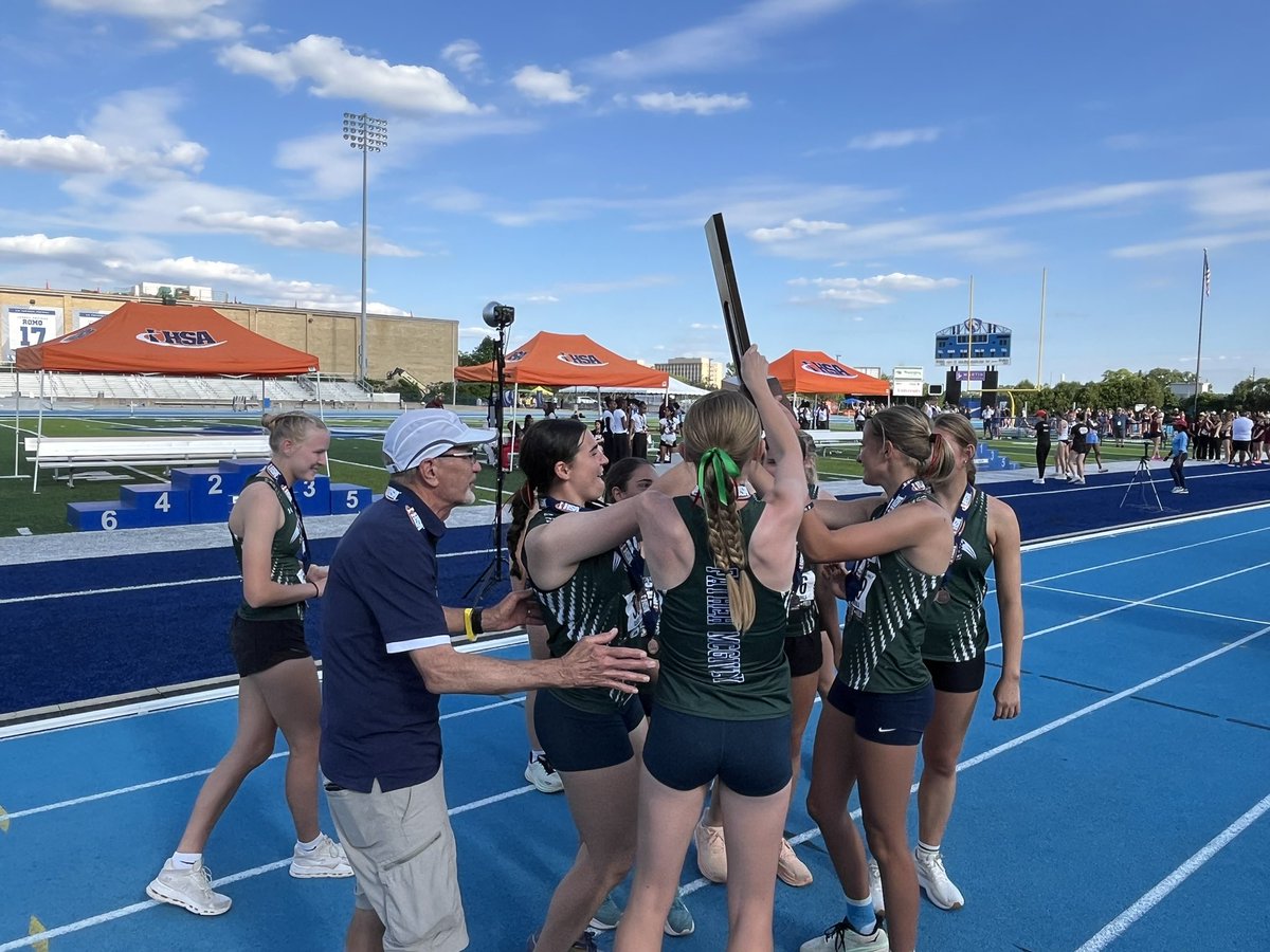 FMCHSAthletics's tweet image. Congratulations to the girls track team on a 3rd place finish at the IHSA State Finals!

Mia Range 4th in High Jump
Jane Cummins 8th in 3200M
Lilly Gilbertson 4th in 100M
Elena Rybak 1st in 800M-1A record
E. Rybak 1st in 1600M
L. Gilbertson 4th in 200M
L. Gilbertson 2nd in 400M