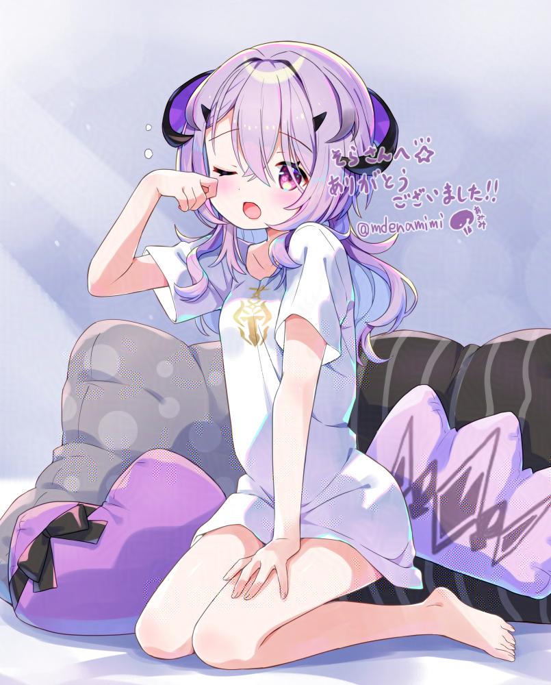 mdenamimi's tweet image. Skebのリクエストで、寝起きのところを描いてほしいというものでした。かわいく描けてお気に入り。ありがとうございました！