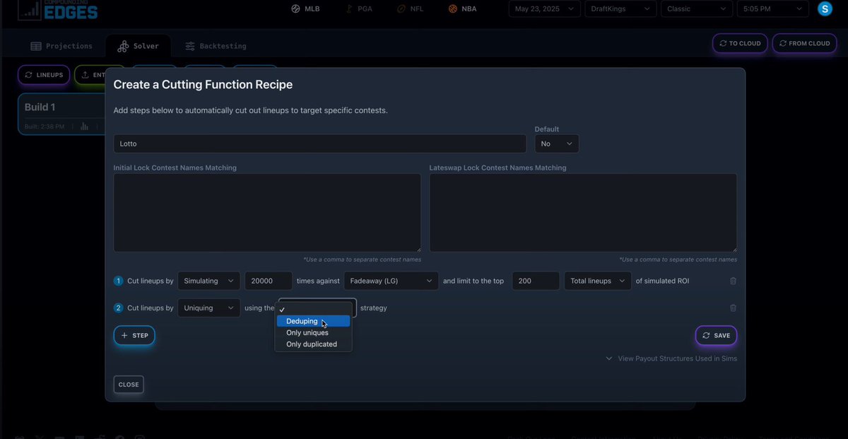 CompoundEdges's tweet image. DFS grinders - this is the tool we’ve always dreamed of.

Our MLB DFS Solver is now LIVE in Beta: compoundingedges.com

Full walkthrough: youtube.com/playlist?list=…

This is just the beginning.

Screens + behind-the-scenes below. Take a look at what we’ve built.

#MLBDFS #DFS…