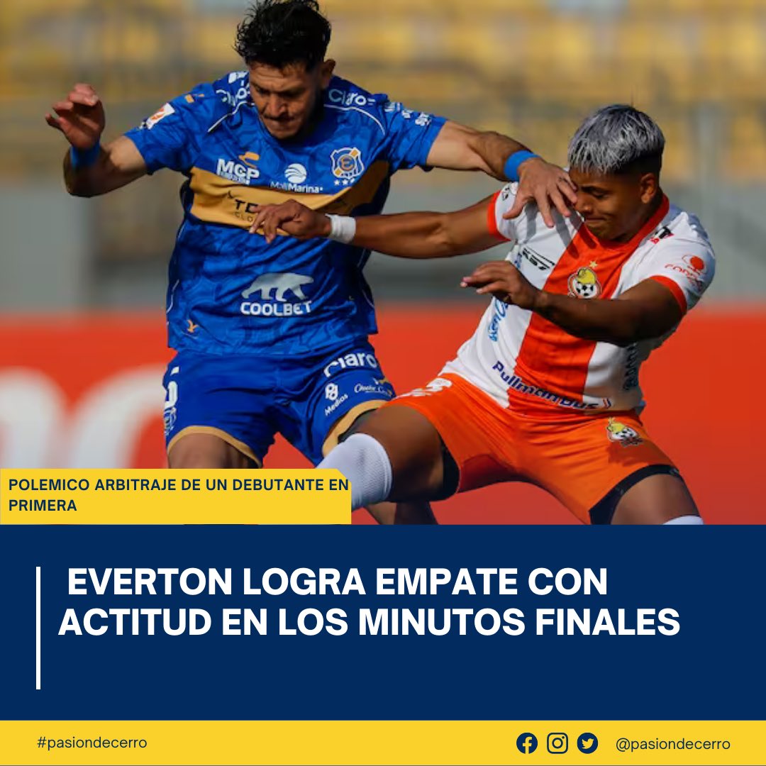 ¡Remontada con carácter en Viña!

Con el corazón en la mano, los Oro y Cielo empataron 2-2 ante Cobresal en Sausalito, tras ir cayendo 0-2 hasta el minuto 80. Palacios y Delgado firmaron la remontada.
Punto aparte, el Árbitro debutante.