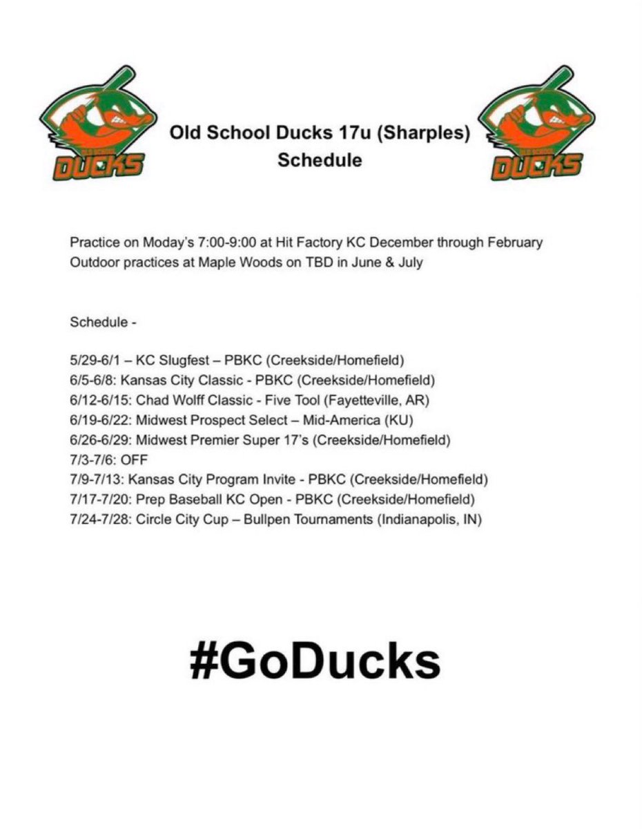 Summer schedule for this year