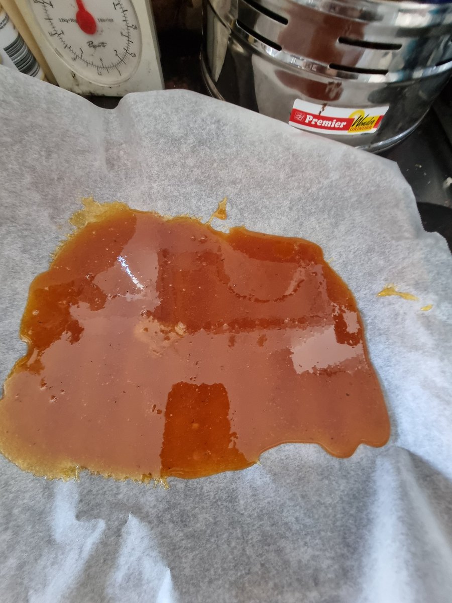 Our special caramel recipe is now cooling! It will be made into Caramel powder and Caramel sugar for the most decadent sweets! I've even used our own in house recipe for Vanilla essence for added flavour ^-^