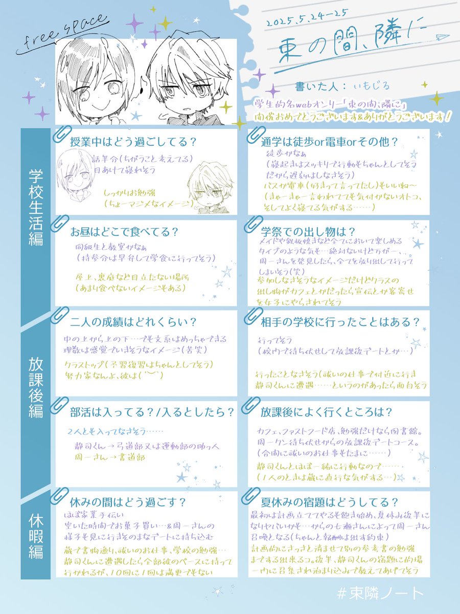 #束隣ノート
妄想するのが楽しい😊誤字脱字すみません🙏