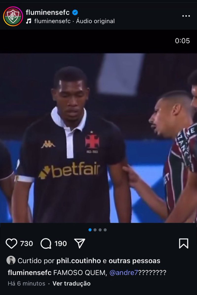 RJFutDepre's tweet photo. Curtida do jogador do Vasco, Philippe Coutinho, na postagem do Fluminense.

Via Instagram. https://t.co/M6RULxA8GQ