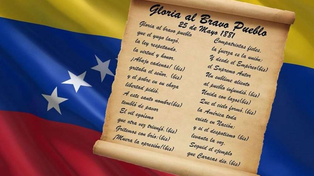 El 25 de mayo de 1881, el entonces Presidente de Venezuela, Antonio Guzmán Blanco, firmó el decreto que establece el Gloria al Bravo Pueblo como Himno Nacional de Venezuela.