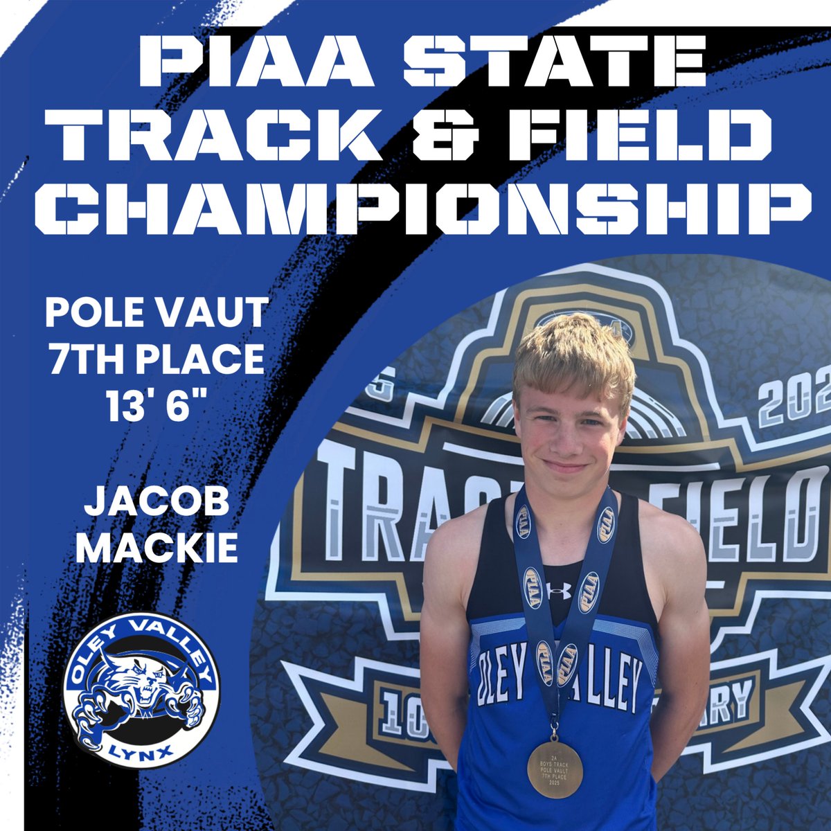 Congratulations, Jacob Mackie, PIAA Pole Vault Medalist!

LYNX PRIDE!!