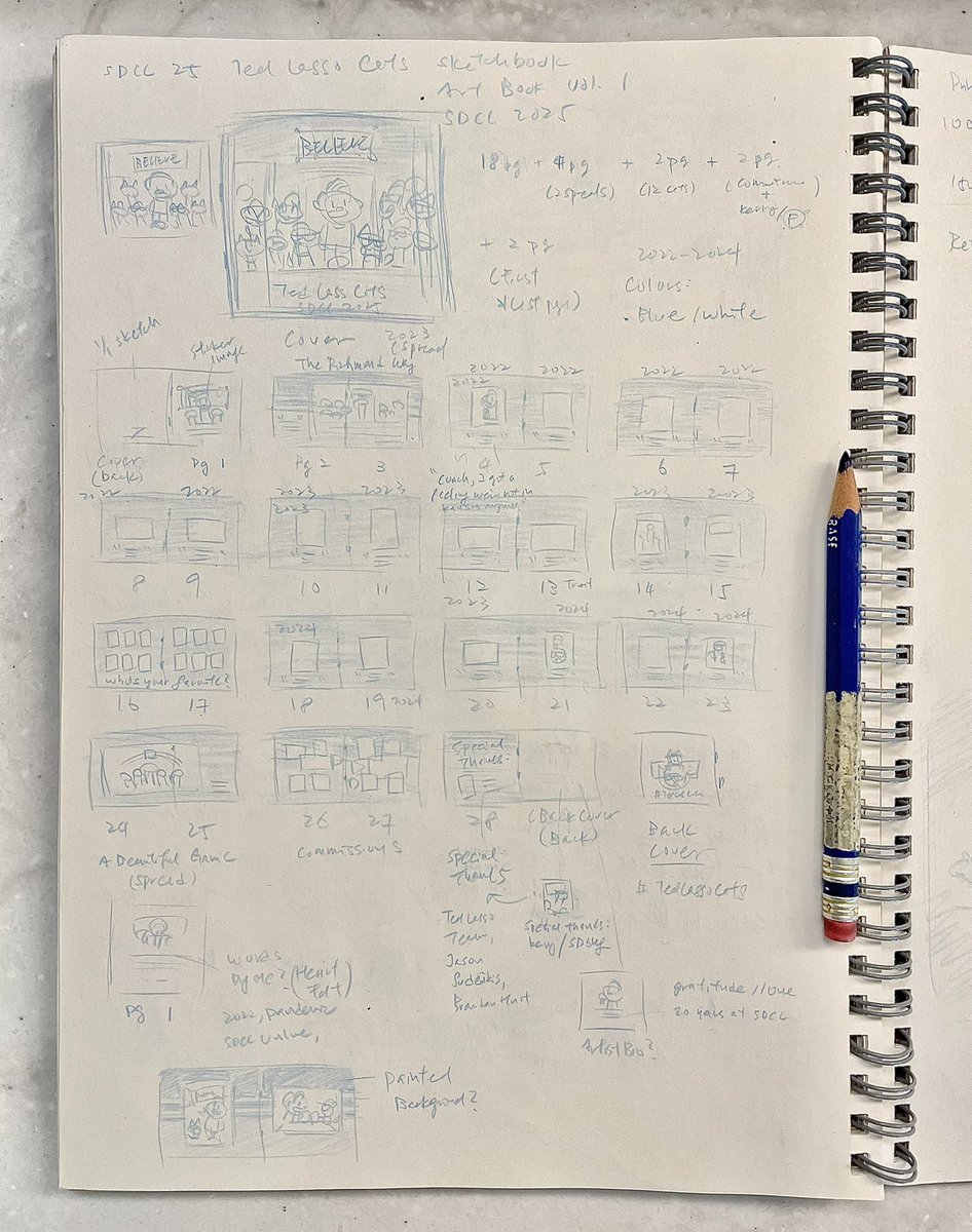 Nice to revisit this #TedLassoCats art book for #SDCC! 👨🏻⚽️🐱

For those who commissioned a ‘Ted and You (as cats)’ piece from me last year, please expect an email from me soon!