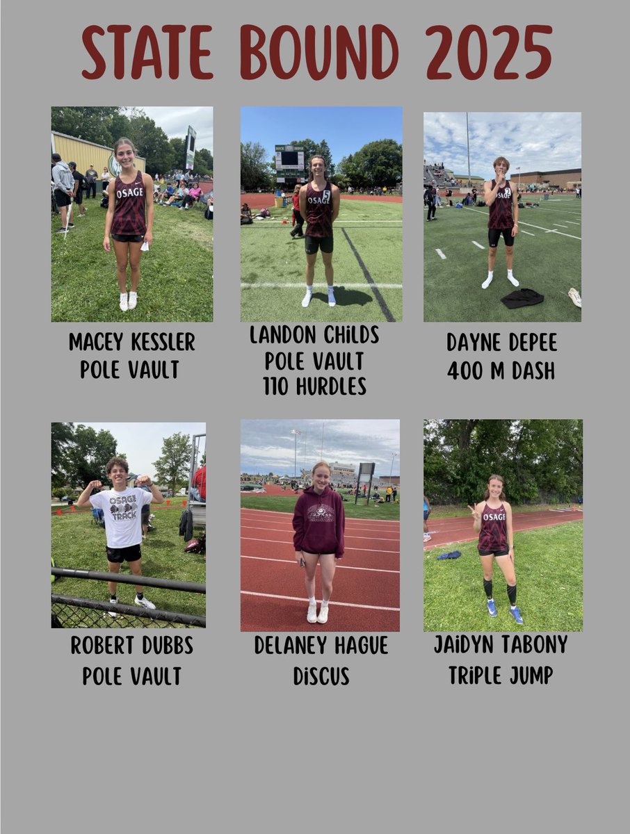 Congrats to all our athletes who are state bound!