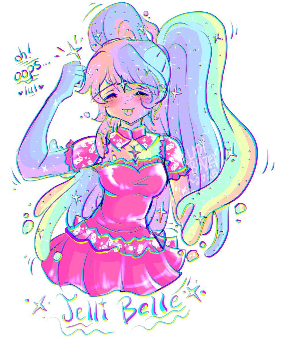 My new DND OC, plz meet mah rainbow sparkly slime gurl ~ Jelli Belle! ✨💖✨

#LadyBlazeyART
