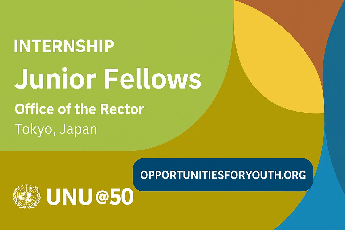 🌍 Paid UN Internship in Tokyo!
Apply now for the United Nations University Junior Fellows Programme – gain global experience, a monthly stipend &amp; work at UNU HQ!
🗓️ Deadline: May 31

🔗 wp.me/p23f03-eFK

#UNInternship #PaidInternship #GlobalDevelopment #OFYOpportunities
