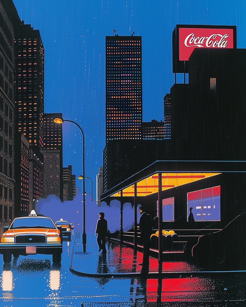 Urban Night Vibes in the Rain NewRetro.Net
