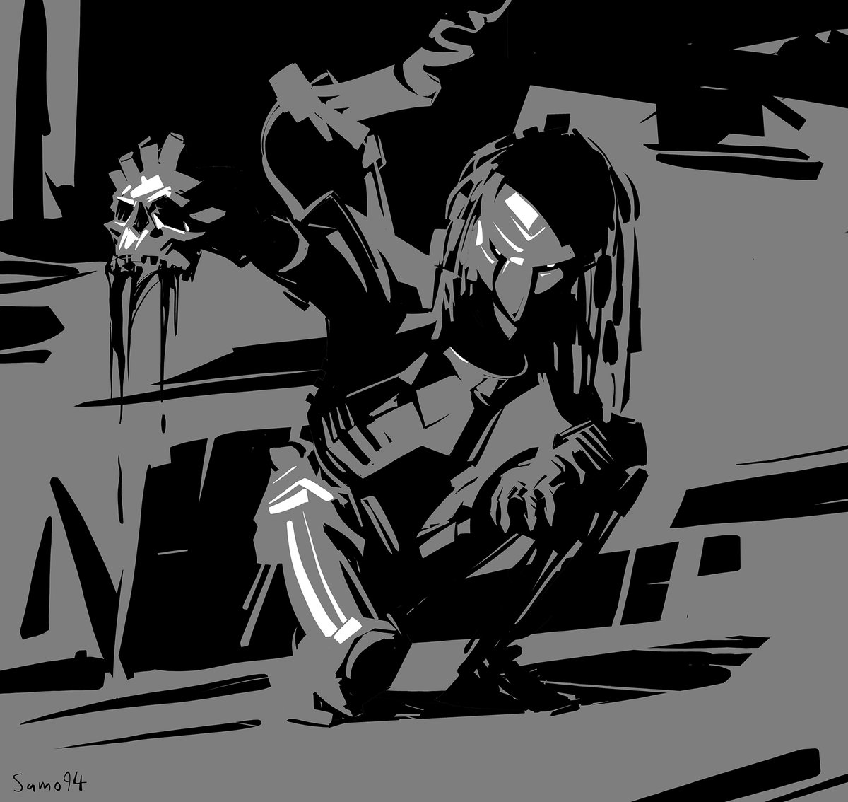 SamoArt94's tweet image. Trying to implement some more background stuff into these, having the character meld into the scene!
#predator #moviemonster #scifi #fanart #yautja #alienvspredator