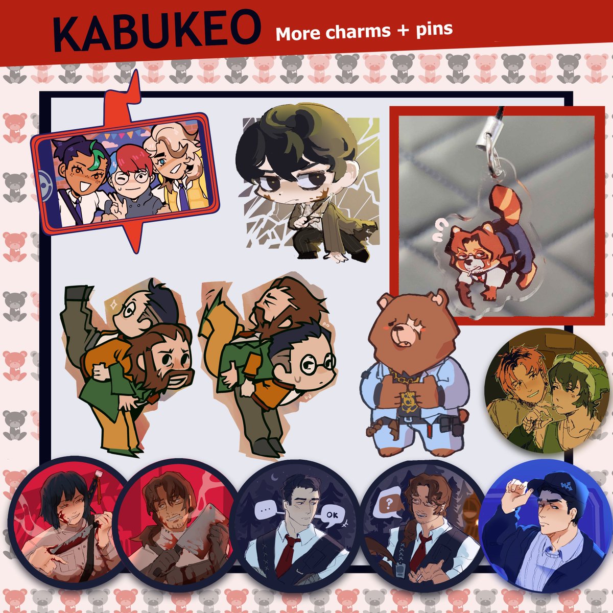 kabukeo_'s tweet image. PJ:EG CHARMS RESTOCKED! + new PJ:EG pins! + a sale on some of my LCB products on BigCartel^-^
domestic shipping: $6USD
worldwide shipping: $10USD
links below!