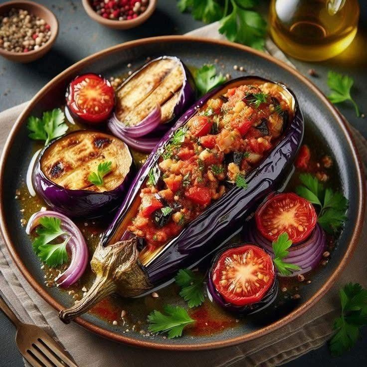 rock716860's tweet image. Grilled eggplant delicious dish