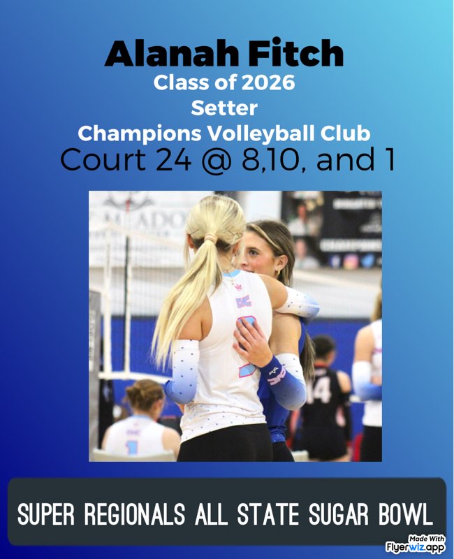 AlanahFitch8's tweet photo. Come watch Champions tomorrow!! https://t.co/D3UhrNT5nw