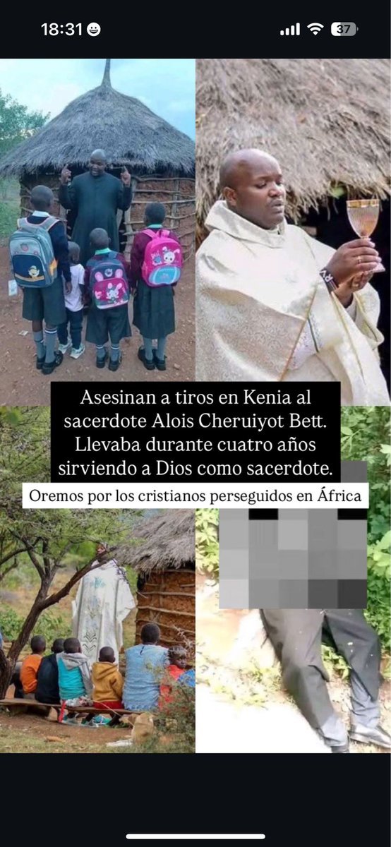 Asesinaron al P. Cheruiyot en Kenia. Más de 380 millones de cristianos viven en situación de persecución en diferentes países del mundo. Oremos por los misioneros que por el mundo liberan al hombre con la enseñanza del Maestro.