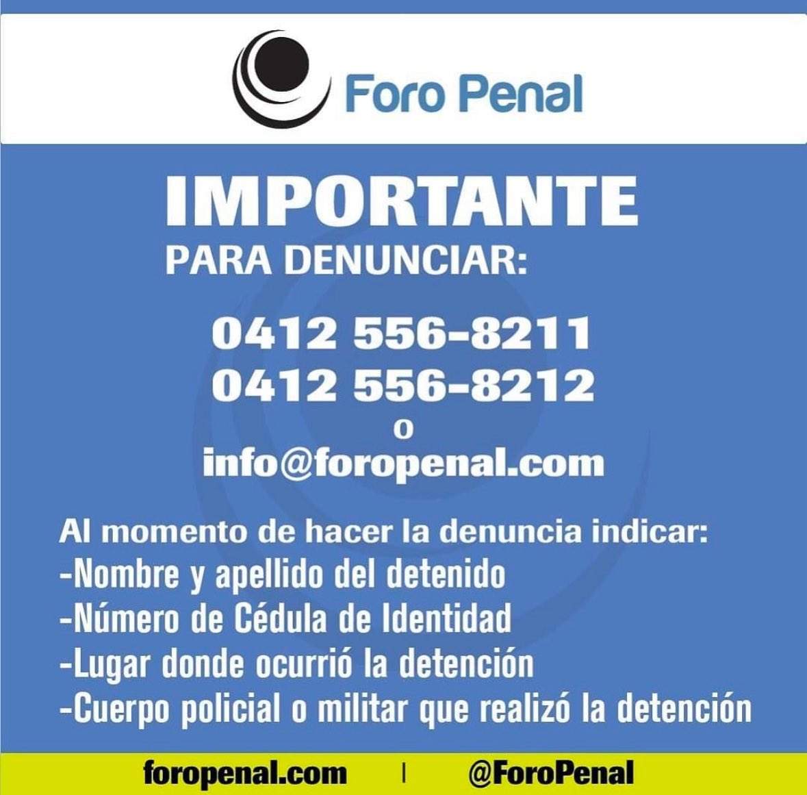 alfredoromero's tweet image. #24mayo En @foropenal hemos corroborado y verificado 15 de los casos de arrestos arbitrarios con fines políticos en los últimos 3 días, reportados por nuestros coordinadores en todo el país. Seguimos verificando y validando información.
