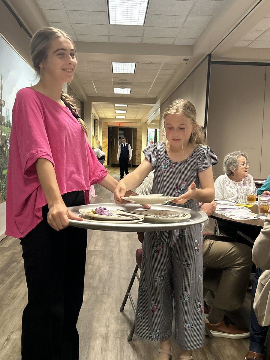 Since I have a soccer free weekend I was happy to serve the elderly guests at the dinner my church hosted tonight.