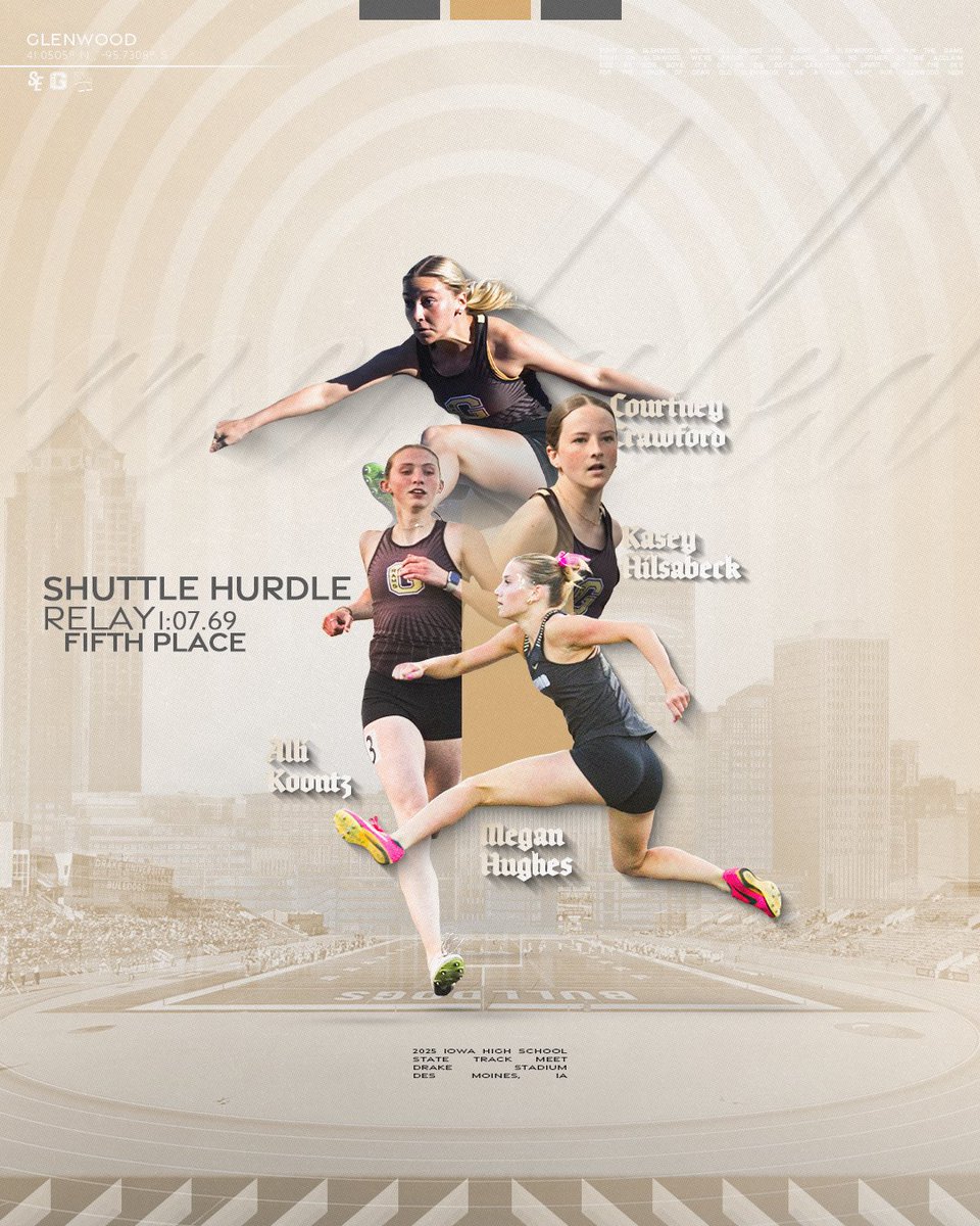 Glenwood Rams (@glenwoodrams) on Twitter photo Congratulations to <a href="/GCHSGTF/">Glenwood Girls Track & Field</a>’s shuttle hurdle relay team of Megan Hughes, Kasey Hilsabeck, Courtney Crawford & Alli Koontz on their 5th place finish at State today! Congratulations to <a href="/GCHSGTF/">Glenwood Girls Track & Field</a>’s shuttle hurdle relay team of Megan Hughes, Kasey Hilsabeck, Courtney Crawford & Alli Koontz on their 5th place finish at State today!
