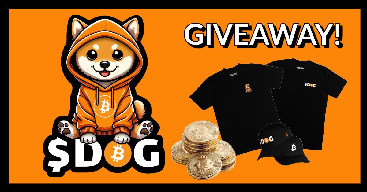To celebrate finally reaching 10k followers I’ve teamed up with <a href="/DogOfBitcoin/">$DOG</a> to do a GIVEAWAY!!🥳

🏆6 WINNERS TOTAL🏆

🔶3 x Winners will Recieve 10,000 $DOG from my personal bag!💰

🔶3 x Winners will Recieve a $DOG of Bitcoin Merch Care package!🪂

🚨👉How to enter:

1️⃣Follow