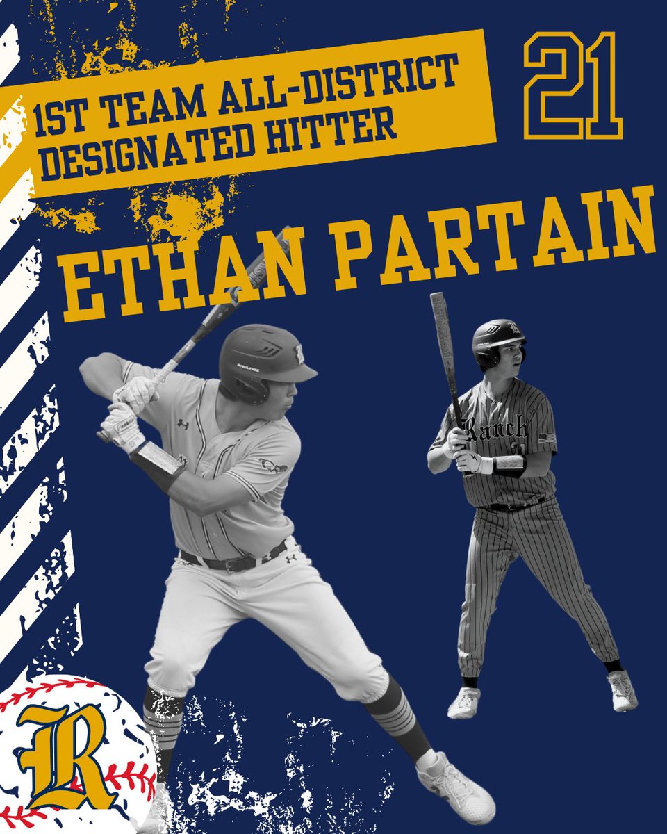 Congratulations to Ethan Partain 2025 1st Team All-District Designated Hitter! HWPO!