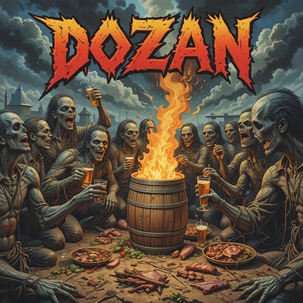 nyoba mbikin artwerk band thrash metal pake AI, wow kok jadi pengen mbikin albem~