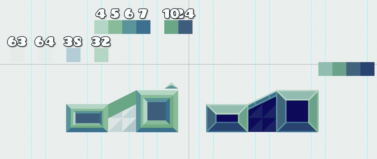 It was a level disaster but I fixed that and put it in order.

The main thing was to remove colors that I didn't use and then rearrange trigger IDs And obviously the block redesign