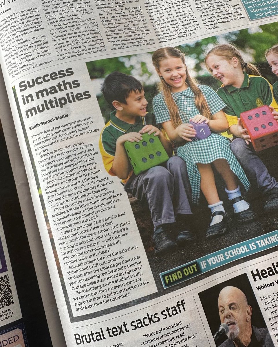 Early years numeracy checks are a key part of the record schools funding deal we’ve reached with every state and territory. 

This is really important to identify children in the first years of school who are behind and need help to catch up.

The earlier we identify children who