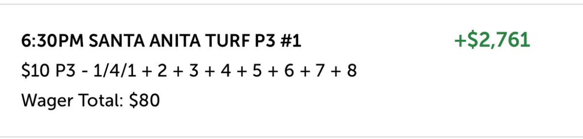 Geist (@geistpaddle) on Twitter photo Gotta give props to <a href="/Somobomb18/">Mike Somich</a> today at Santa Anita. He was dialed in and I needed to hedge the 8 in the last race. He crushed the early P5 and led to these bets. Gotta give props to <a href="/Somobomb18/">Mike Somich</a> today at Santa Anita. He was dialed in and I needed to hedge the 8 in the last race. He crushed the early P5 and led to these bets.