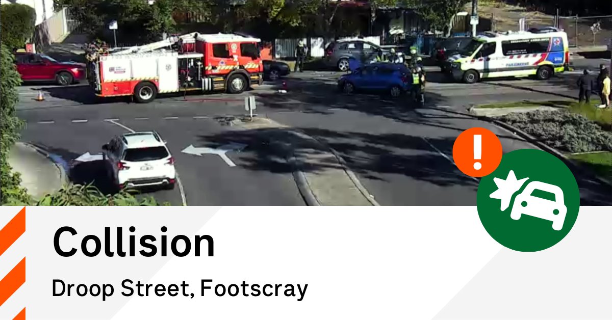 VicTraffic (@victraffic) on Twitter photo Multiple lanes closed of the intersection of Droop Street and Farnsworth Avenue, Footscray due to a collision. You can still pass under the direction of emergency services. Consider Gordon Street as an alternative. <a href="/yarratrams/">Yarra Trams</a> route 82 has also been disrupted. #victraffic Multiple lanes closed of the intersection of Droop Street and Farnsworth Avenue, Footscray due to a collision. You can still pass under the direction of emergency services. Consider Gordon Street as an alternative. <a href="/yarratrams/">Yarra Trams</a> route 82 has also been disrupted. #victraffic