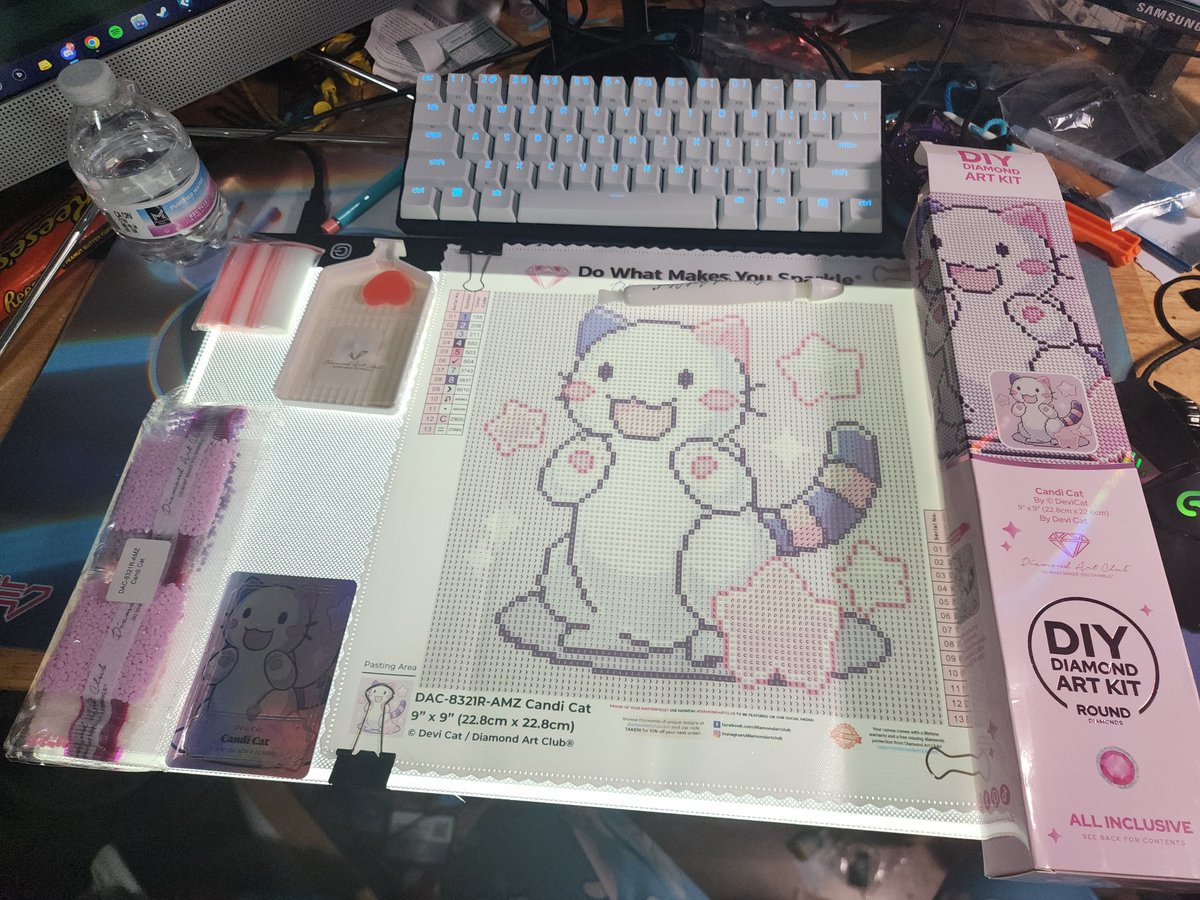 HELLO EVERYONE!,
Sorry for lack of announcements! Been quite busy with work  I got a new #DiamondArtClub Diamond Painting Kit yesterday and I will be doing that tomorrow at 10 AM EDT! WE GOT THE NEW CANDICAT KIT FROM <a href="/DeviCatArt/">DeviCat</a> on Amazon! Hope to see you all tomorrow!
