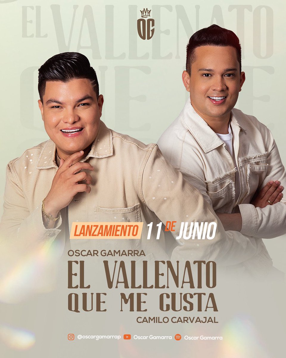 Mi gamarrismo todos atentos que este próximo 11 de junio se estrena: “El Vallenato Que Me Gusta”. Este es mi segundo álbum, fue hecho con todo el amor para ustedes, y viene cargado de buena música, de esa que nos hace tomarnos unos buenos 🥃🥃
#elvallenatoquemegusta