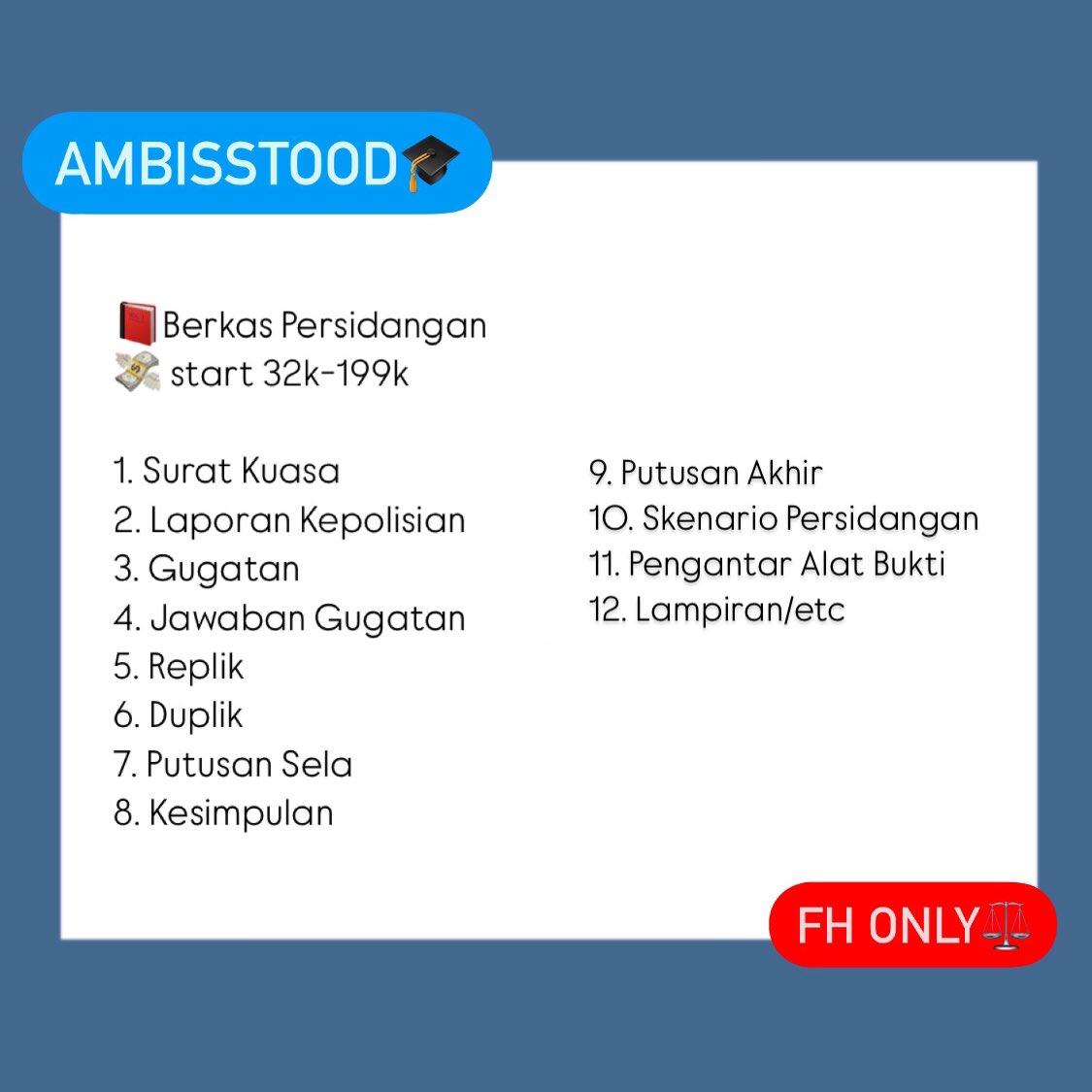 ambisstood's tweet photo. Tugas kuliah hukum praktik peradilan⚖️👨‍⚖️👩‍⚖️

#zonauang️ #zonajajan #Jokiskripsi #tugaskuliah #jokitugaskuliah #jokitugasmurah #ambisstood https://t.co/tKmUQvNITo