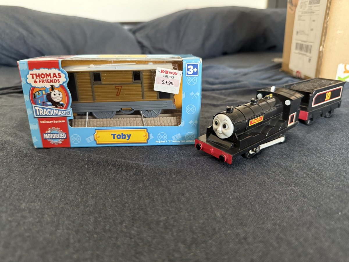 Today’s loot, track master Douglas and NIB Toby!