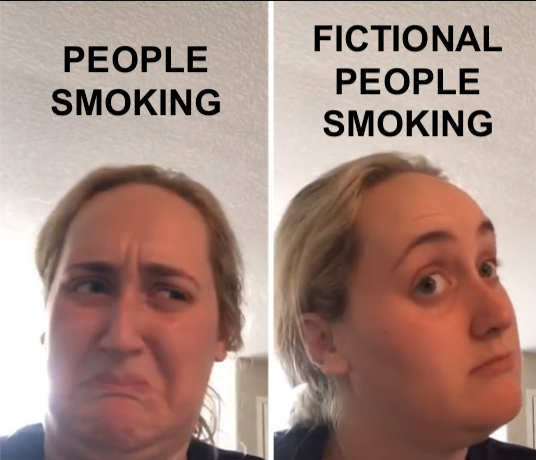 Smoking is gross, but damn does it look cool

Please, only smoke if you are a fictional character