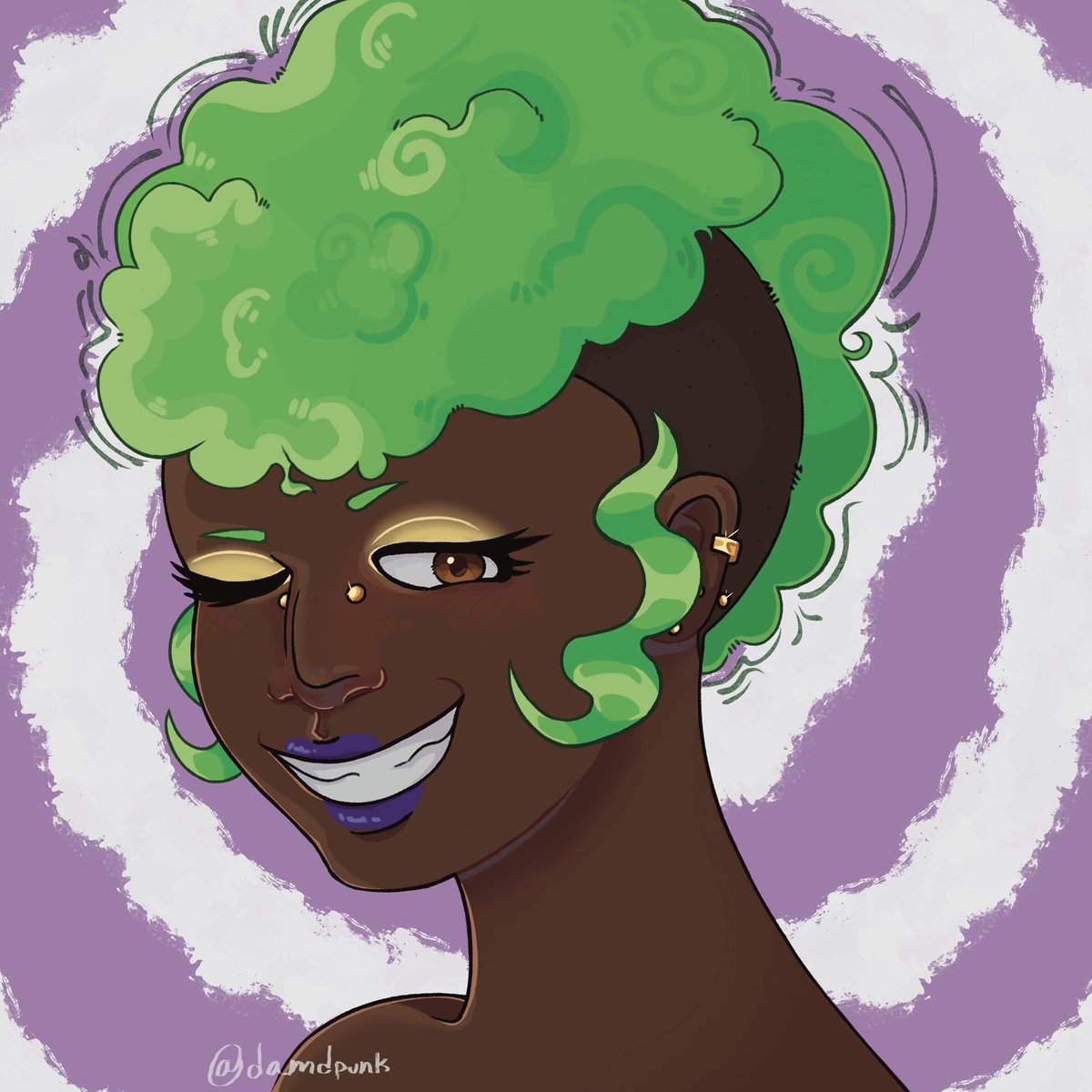 damdpunk's tweet image. My updated reference for my OC 🐊💜