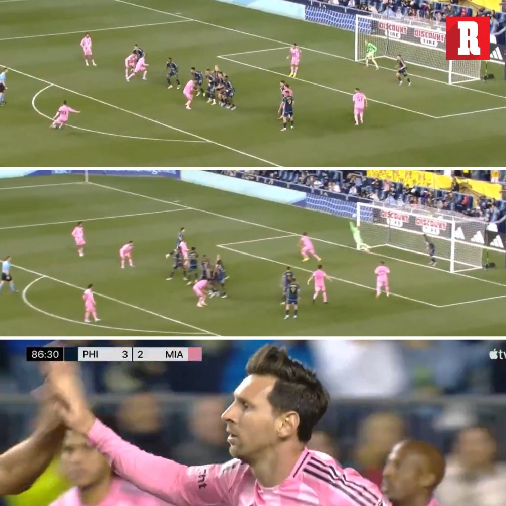EL GOAT HACIENDO COSAS DE GOAT

Inter de Miami perdía por dos goles, Lionel Messi cobró un magnífico tiro libre sobre el 86 y descontó para su equipo.

Al final, el equipo de Miami terminó sacando un agónico empate ante Philadelphia.